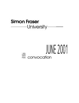 2001 June convocation program