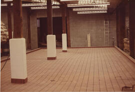 The raised tiled area awaiting the arrival of the Krones bottling line