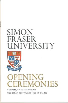 SFU opening ceremonies program book