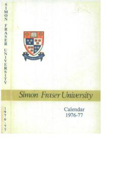 Simon Fraser University Calendar 1976-77