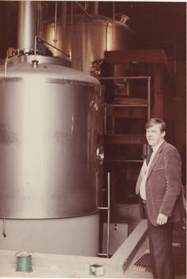Larry Sherwood, marketing guru and founding partner, in the brewhouse