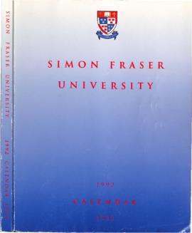 Simon Fraser University Calendar, 1992-1993
