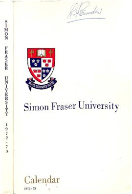 Simon Fraser University Calendar 1972-73