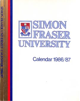 Simon Fraser University Calendar 1986/87