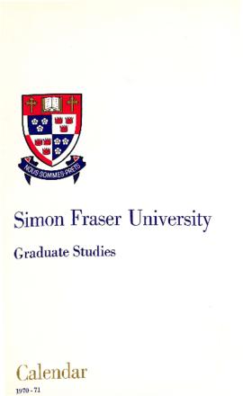 1970-71 Graduate Studies Calendar